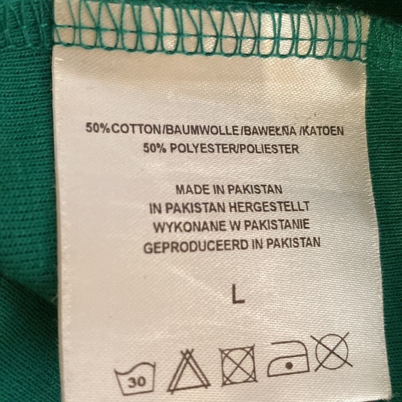 Genetic Apparel ‘California’ graphic,  white, green, navy color block, half zip - Picture 8 of 8